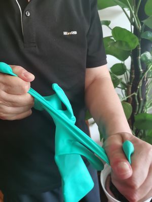 Τεχνητές άκρες των δακτύλων Πράσινο γάντι νιτρίλης Βιομηχανικά εργοστάσια Γάντια προστασίας βαρέων βαρών Γάντια ασφαλείας ανθεκτικά σε χημικά