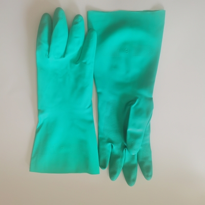 γάντι Houshold νιτριλίων 33Cm πράσινο 15 χημικής Resistace Mil χρήσης κουζινών