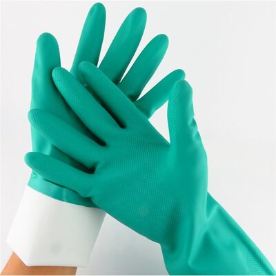 Green Nitrile Glove γάντια ανθεκτικά στη διάτρηση, σχεδιασμένα να προστατεύουν τα χέρια από κοψίματα γδαρσίματα και έκθεση σε χημικά