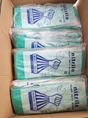 Green Nitrile Glove γάντια ανθεκτικά στη διάτρηση, σχεδιασμένα να προστατεύουν τα χέρια από κοψίματα γδαρσίματα και έκθεση σε χημικά